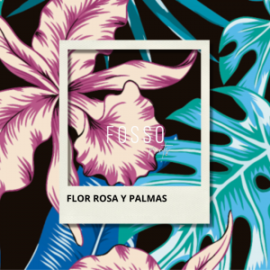 FLOR ROSA Y PALMAS